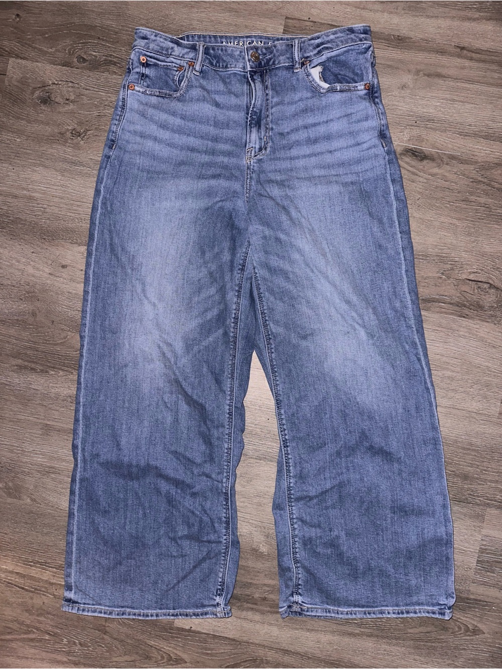 American Eagle Outfitters Women's Light Blue Flared Jeans